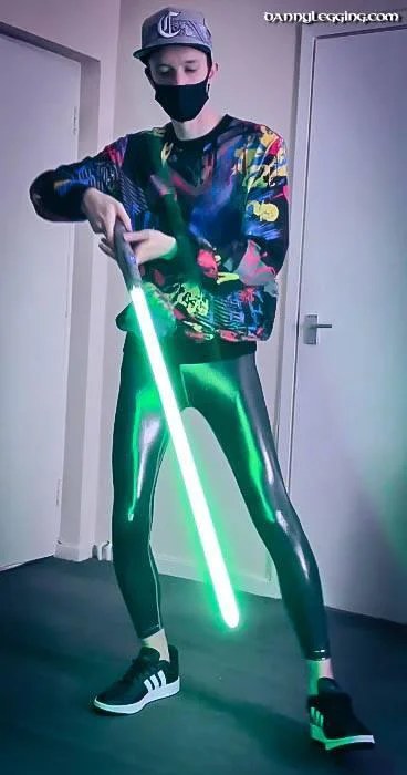 Metallic Shiny Nike Leggings x Star Wars Lightsaber